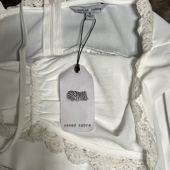 Naked Zebra Crochet Tank Top - Color White Size Small NWT - Picture 3 of 6